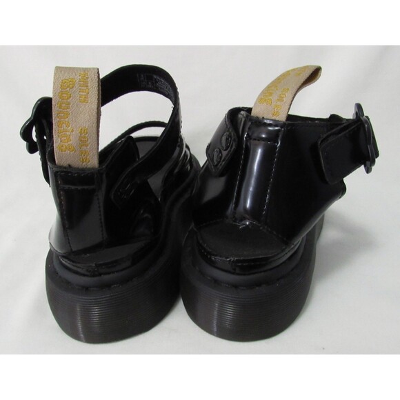 Dr Martens Black Patton Vegan Clarissa Flower Platform Sandals Size 5 EUC - Picture 6 of 9